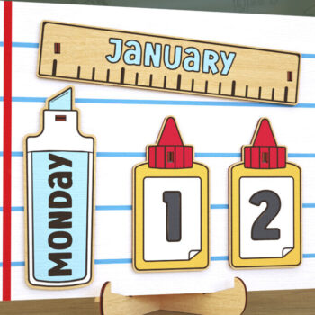 Intra απο ξύλο plywood 3mm-4mm πάχος – Ημερολόγιο Δασκάλου Αιώνιο Θρανίο | CNC Δίασταση 20x20 cm INTRAFABR-116836202 - Image 1