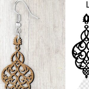 Intra απο ξύλο plywood 3mm-4mm πάχος – Σκουλαρίκια Teadrop Cut Laser. Σκουλαρίκια Δίασταση  5x5 cm INTRAFABR-98290143