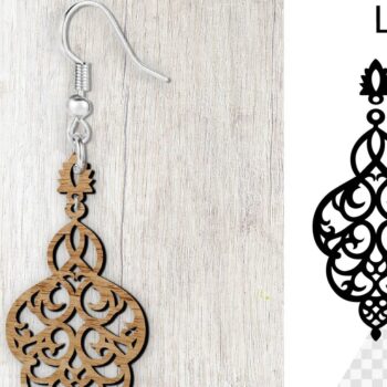 Intra απο ξύλο plywood 3mm-4mm πάχος – Σκουλαρίκια Teadrop Cut Laser. Σκουλαρίκια Δίασταση  5x5 cm INTRAFABR-98290143 - Image 1