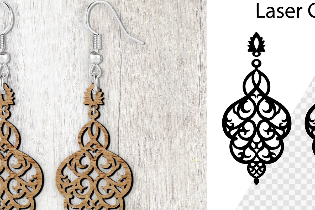 Intra απο ξύλο plywood 3mm-4mm πάχος – Σκουλαρίκια Teadrop Cut Laser. Σκουλαρίκια Δίασταση  5x5 cm INTRAFABR-98290143