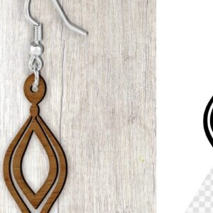 Intra απο ξύλο plywood 3mm-4mm πάχος – Σκουλαρίκια Teadrop Cut Laser. Σκουλαρίκια Δίασταση  5x5 cm INTRAFABR-100151563