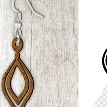 Intra απο ξύλο plywood 3mm-4mm πάχος – Σκουλαρίκια Teadrop Cut Laser. Σκουλαρίκια Δίασταση  5x5 cm INTRAFABR-100151563 - Image 1