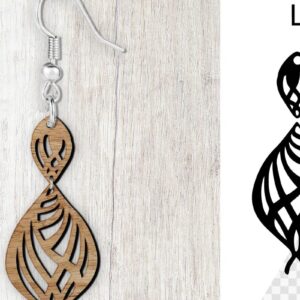 Intra απο ξύλο plywood 3mm-4mm πάχος – Σκουλαρίκια Teadrop Cut Laser. Σκουλαρίκια Δίασταση  5x5 cm INTRAFABR-98287502