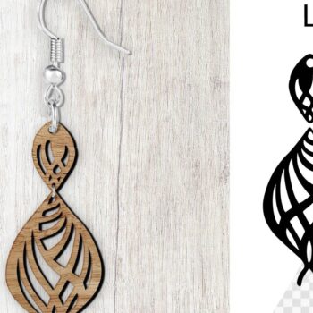 Intra απο ξύλο plywood 3mm-4mm πάχος – Σκουλαρίκια Teadrop Cut Laser. Σκουλαρίκια Δίασταση  5x5 cm INTRAFABR-98287502 - Image 1