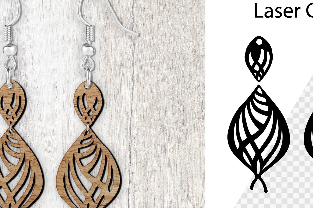 Intra απο ξύλο plywood 3mm-4mm πάχος – Σκουλαρίκια Teadrop Cut Laser. Σκουλαρίκια Δίασταση  5x5 cm INTRAFABR-98287502