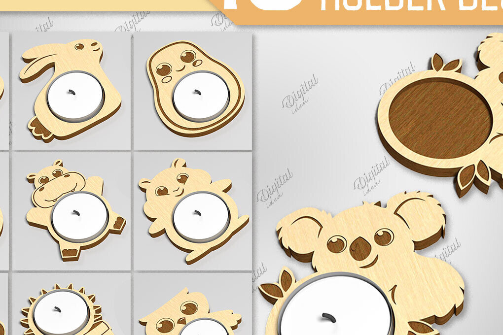 Intra απο ξύλο plywood 3mm-4mm πάχος – Κηροπήγιο Tealight Δέσμη κοπής με λέιζερ Δίασταση  20x20 cm INTRAFABR-86856660