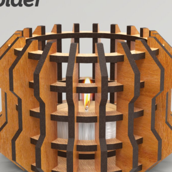 Intra απο ξύλο plywood 3mm-4mm πάχος – Κηροπήγιο ρεσώ | Αρχείο κοπής με λέιζερ Δίασταση  20x20 cm INTRAFABR-87999886 - Image 1