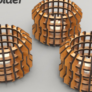 Intra απο ξύλο plywood 3mm-4mm πάχος – Κηροπήγιο ρεσώ | Αρχείο κοπής με λέιζερ Δίασταση  20x20 cm INTRAFABR-87999886 - Image 3