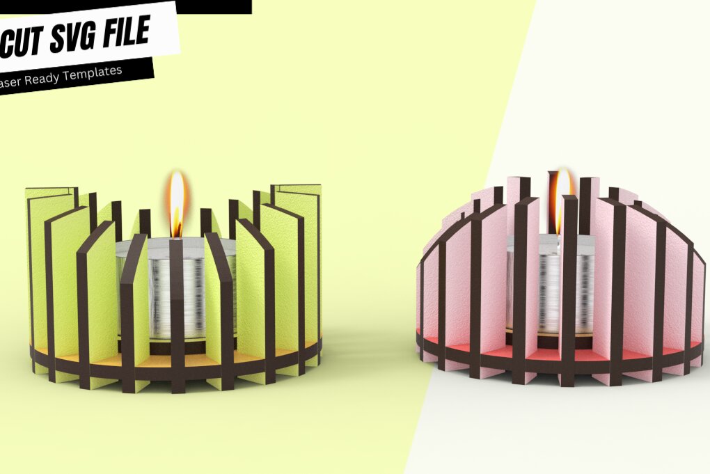 Intra απο ξύλο plywood 3mm-4mm πάχος – Κηροπήγιο ρεσώ, Αρχείο κοπής με λέιζερ Δίασταση  20x20 cm INTRAFABR-107825078