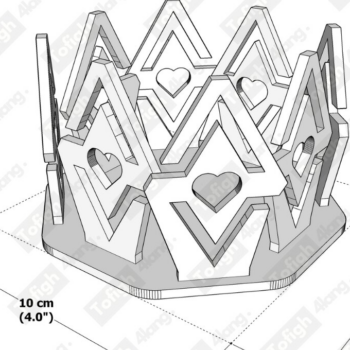 Intra απο ξύλο plywood 3mm-4mm πάχος – Κηροπήκτης Tealight Αρχείο κοπής με λέιζερ Δίασταση  20x20 cm INTRAFABR-117902391 - Image 3