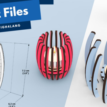 Intra απο ξύλο plywood 3mm-4mm πάχος – Κηροπήγιο ρεσώ, Αρχείο κοπής με λέιζερ Δίασταση  20x20 cm INTRAFABR-87484244 - Image 2