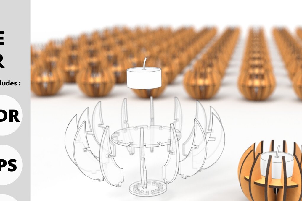 Intra απο ξύλο plywood 3mm-4mm πάχος – Κηροπήγιο ρεσώ | | Δίασταση  20x20 cm INTRAFABR-84160977