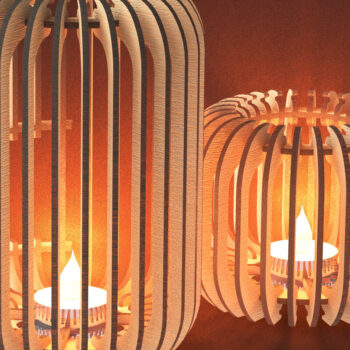 Intra απο ξύλο plywood 3mm-4mm πάχος – Tealight Holder File Bundle Lasercut Δίασταση  20x20 cm INTRAFABR-79576878 - Image 1