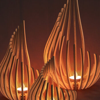 Intra απο ξύλο plywood 3mm-4mm πάχος – Tealight Holders Set Files για Laser Δίασταση 20x20 cm INTRAFABR-79647354 - Image 3