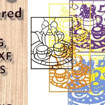 Intra απο ξύλο plywood 3mm-4mm πάχος – Αρχεία κοπής με λέιζερ πολλαπλών στρώσεων Teapot 3D Δίασταση  20x20 cm INTRAFABR-109512101 - Image 3