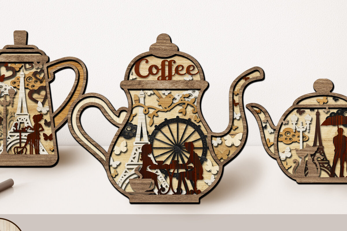 Intra απο ξύλο plywood 3mm-4mm πάχος – Teapotss, Kitchen Cut Decor Δίασταση  20x20 cm INTRAFABR-61532525