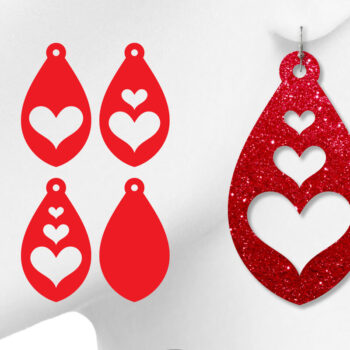 Intra απο ξύλο plywood 3mm-4mm πάχος – Σκουλαρίκια Tear Drop, Valentines Jewel Δίασταση  5x5 cm INTRAFABR-6773069 - Image 1