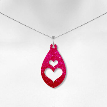 Intra απο ξύλο plywood 3mm-4mm πάχος – Σκουλαρίκια Tear Drop, Valentines Jewel Δίασταση  5x5 cm INTRAFABR-6773069 - Image 2