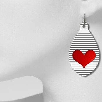 Intra απο ξύλο plywood 3mm-4mm πάχος – Σκουλαρίκια Tear Drop, Valentines Jewel Δίασταση  5x5 cm INTRAFABR-6773069 - Image 4