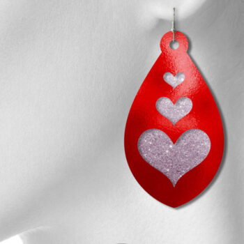 Intra απο ξύλο plywood 3mm-4mm πάχος – Σκουλαρίκια Tear Drop, Valentines Jewel Δίασταση  5x5 cm INTRAFABR-6773069 - Image 5