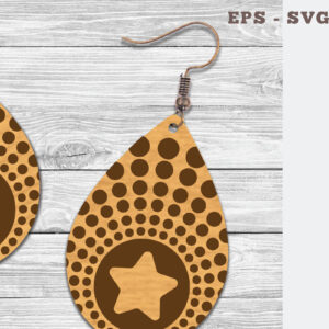 Intra απο ξύλο plywood 3mm-4mm πάχος – Σκουλαρίκια Tear Drop 2 Δίασταση  5x5 cm INTRAFABR-106747772