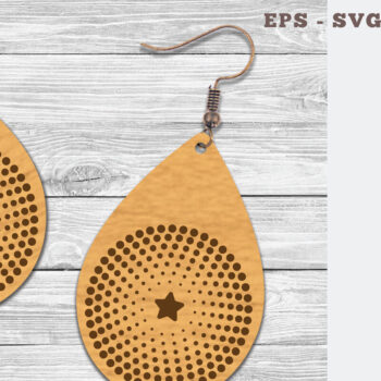 Intra απο ξύλο plywood 3mm-4mm πάχος – Σκουλαρίκια Tear Drop 6 Δίασταση  5x5 cm INTRAFABR-106748158 - Image 1