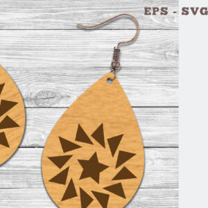 Intra απο ξύλο plywood 3mm-4mm πάχος – Σκουλαρίκια Tear Drop 9 Δίασταση  5x5 cm INTRAFABR-106748308