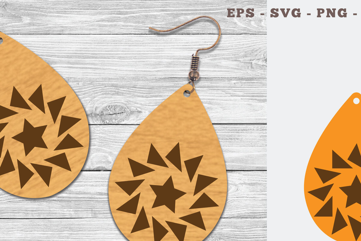 Intra απο ξύλο plywood 3mm-4mm πάχος – Σκουλαρίκια Tear Drop 9 Δίασταση  5x5 cm INTRAFABR-106748308