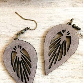 Intra απο ξύλο plywood 3mm-4mm πάχος – Σκουλαρίκια λέιζερ Teardrop Boho Δίασταση 5x5 cm INTRAFABR-74257518 - Image 4