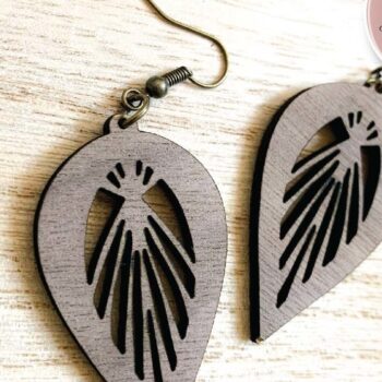 Intra απο ξύλο plywood 3mm-4mm πάχος – Σκουλαρίκια λέιζερ Teardrop Boho Δίασταση 5x5 cm INTRAFABR-74257518 - Image 5