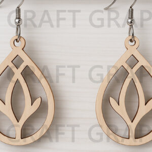 Intra απο ξύλο plywood 3mm-4mm πάχος – Βοτανικά σκουλαρίκια Teardrop Δίασταση  5x5 cm INTRAFABR-123814189