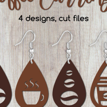 Intra απο ξύλο plywood 3mm-4mm πάχος – Σκουλαρίκια καφέ Teardrop Δίασταση 5x5 cm INTRAFABR-107440983 - Image 1