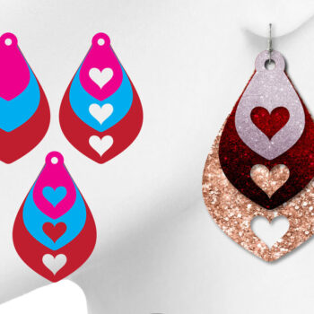 Intra απο ξύλο plywood 3mm-4mm πάχος – Σκουλαρίκια Teardrop, Heart Cut out Δίασταση  5x5 cm INTRAFABR-8341858 - Image 1