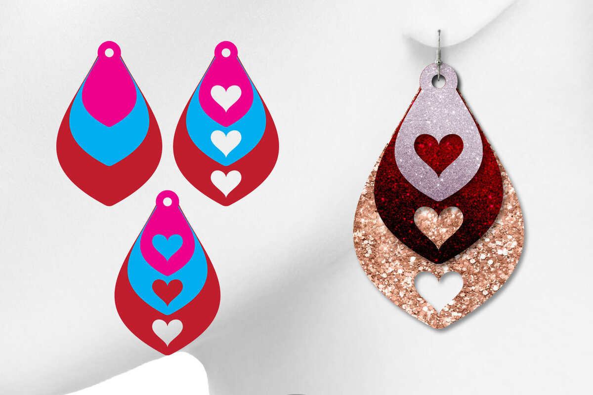 Intra απο ξύλο plywood 3mm-4mm πάχος – Σκουλαρίκια Teardrop, Heart Cut out Δίασταση  5x5 cm INTRAFABR-8341858