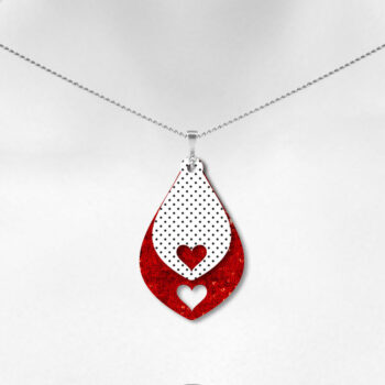 Intra απο ξύλο plywood 3mm-4mm πάχος – Σκουλαρίκια Teardrop, Heart Cut out Δίασταση  5x5 cm INTRAFABR-8341858 - Image 5