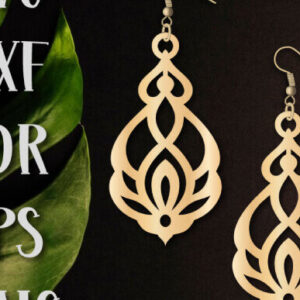 Intra απο ξύλο plywood 3mm-4mm πάχος – Σκουλαρίκια δάκρυ, σκουλαρίκια κομμένα με λέιζερ Δίασταση  5x5 cm INTRAFABR-99489586