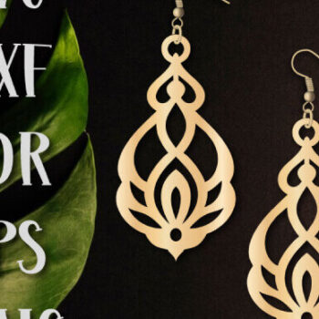 Intra απο ξύλο plywood 3mm-4mm πάχος – Σκουλαρίκια δάκρυ, σκουλαρίκια κομμένα με λέιζερ Δίασταση  5x5 cm INTRAFABR-99489586 - Image 1