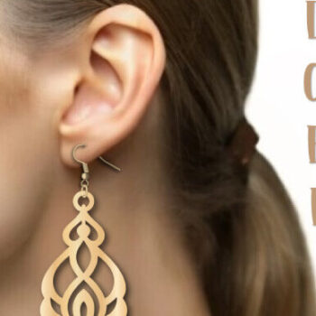 Intra απο ξύλο plywood 3mm-4mm πάχος – Σκουλαρίκια δάκρυ, σκουλαρίκια κομμένα με λέιζερ Δίασταση  5x5 cm INTRAFABR-99489586 - Image 3