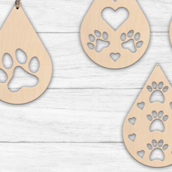 Intra απο ξύλο plywood 3mm-4mm πάχος – Σκουλαρίκια δάκρυ με Δίασταση  5x5 cm INTRAFABR-57025961 - Image 1