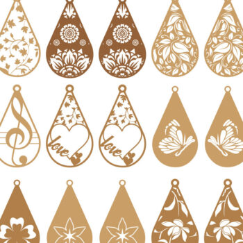 Intra απο ξύλο plywood 3mm-4mm πάχος – Δάκρυ Σκουλαρίκια Bundle, Δίασταση  5x5 cm INTRAFABR-74176229 - Image 1