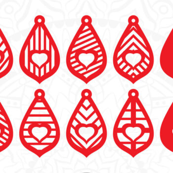 Intra απο ξύλο plywood 3mm-4mm πάχος – Teardrop Earrings, Heart Earrings Δίασταση  5x5 cm INTRAFABR-7839733 - Image 1