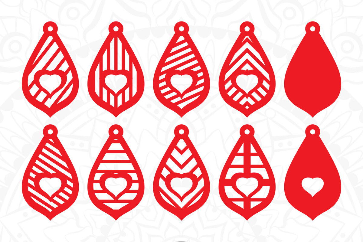 Intra απο ξύλο plywood 3mm-4mm πάχος – Teardrop Earrings, Heart Earrings Δίασταση  5x5 cm INTRAFABR-7839733