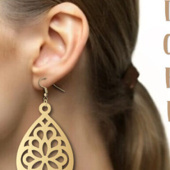 Intra απο ξύλο plywood 3mm-4mm πάχος – Δάκρυ Σκουλαρίκια, Κοσμήματα με Δίασταση  5x5 cm INTRAFABR-99490602 - Image 3