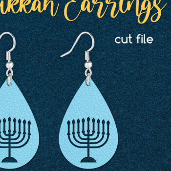 Intra απο ξύλο plywood 3mm-4mm πάχος – Σκουλαρίκι Hanukkah Teardrop με Menorah Δίασταση  5x5 cm INTRAFABR-109041726 - Image 1