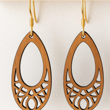 Intra απο ξύλο plywood 3mm-4mm πάχος – Σκουλαρίκια δάκρυ Laser Δίασταση  5x5 cm INTRAFABR-120635647 - Image 1