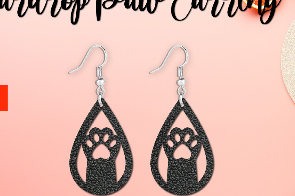 Intra απο ξύλο plywood 3mm-4mm πάχος – Σκουλαρίκι Teardrop Paw Δίασταση  5x5 cm INTRAFABR-122575316