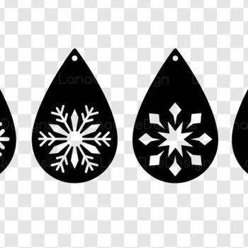 Intra απο ξύλο plywood 3mm-4mm πάχος – Πρότυπο σκουλαρίκια Snowflake Teardrop Δίασταση  5x5 cm INTRAFABR-110929891 - Image 2