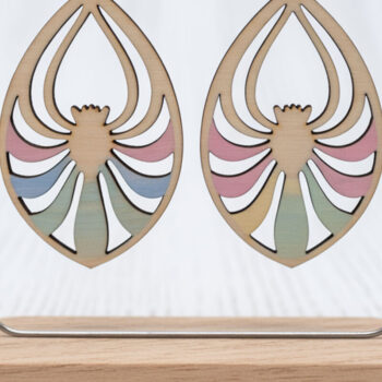 Intra απο ξύλο plywood 3mm-4mm πάχος – Σκουλαρίκια Teardrop Spider Petal Δίασταση  5x5 cm INTRAFABR-122357150 - Image 1