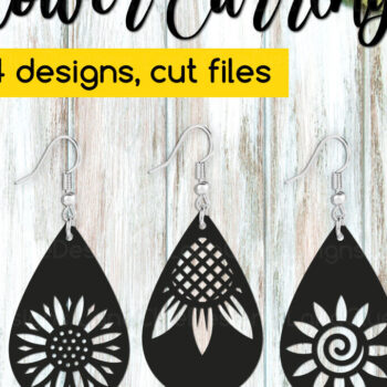 Intra απο ξύλο plywood 3mm-4mm πάχος – Δάκρυ Σκουλαρίκια ηλίανθου Δίασταση  5x5 cm INTRAFABR-124698550 - Image 1