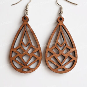 Intra απο ξύλο plywood 3mm-4mm πάχος – Teardrop Tribal Earrings Δίασταση  5x5 cm INTRAFABR-124910577
